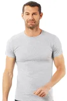 Erkek Pamuklu Kapalı Sıfır Yaka Yarım Kol Fanila T-Shirt Özkan 0265 Gri farklı açı