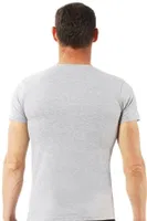 Erkek Pamuklu Kapalı Sıfır Yaka Yarım Kol Fanila T-Shirt Özkan 0265 Gri görsel 4