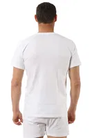 Erkek Pamuklu Penye Esnek Rahat Açik Yaka Yarım Kol Atlet Fanila Özkan 0059 Beyaz detay görünüm