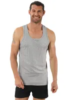 Erkek Pamuklu Penye Ribana Esnek Rahat Sırtı Çapraz Sporcu Rambo Atlet Özkan 0058 Gri görsel 5