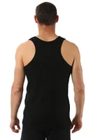 Erkek Pamuklu Penye Ribana Esnek Rahat Sırtı Çapraz Sporcu Rambo Atlet Özkan 0058 Siyah görsel 4