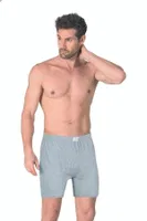 Erkek Pamuklu Penye Süprem Kumaş Esnek Rahat Paçalı Don Boxer Külot Özkan 0043 Gri görsel 7