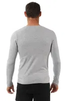 Erkek Penye Likralı Pamuklu V Yaka Uzun Kol T-Shirt Özkan 0274 Gri görsel 10