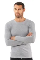 Erkek Penye Likralı Pamuklu Yuvarlak Yaka Uzun Kol T-Shirt Fanila Özkan 0266 Gri görsel 10