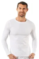 Erkek Penye Likralı Pamuklu Yuvarlak Yaka Uzun Kol T-Shirt Fanila Özkan 0266 Beyaz