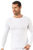 Erkek Penye Likralı Pamuklu Yuvarlak Yaka Uzun Kol T-Shirt Fanila Özkan 0266 Beyaz farklı açı