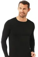 Erkek Penye Likralı Pamuklu Yuvarlak Yaka Uzun Kol T-Shirt Fanila Özkan 0266 Siyah görsel 6