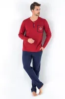 Erkek Pijama Takımı DoReMi 002-000271 Bordo detay görünüm