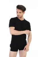 Erkek Ribana Bisiklet Yaka Siyah Fanila Çift Kaplan 841 Siyah