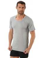 Erkek Ribana Pamuklu Esnek Rahat Geniş Yaka Kısa Kollu Fanila T-Shirt Özkan 0115 - 3 ADET Gri görsel 11