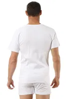 Erkek Ribana Pamuklu Esnek Rahat Geniş Yaka Kısa Kollu Fanila T-Shirt Özkan 0115 - 3 ADET Beyaz detay görünüm