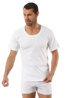 Erkek Ribana Pamuklu Esnek Rahat Geniş Yaka Kısa Kollu Fanila T-Shirt Özkan 0115 - 3 ADET Beyaz farklı açı