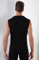 Erkek Ribana Siyah V Yaka Kolsuz Atlet Arma Yıldız 1115 Siyah detay görünüm