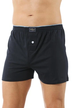 Özkan Erkek Şardonlu Pamuklu Düğmeli Lacivert Penye Boxer Özkan 0041