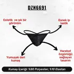 Erkek Siyah Deri String Darkzone DZN6691 görsel 4