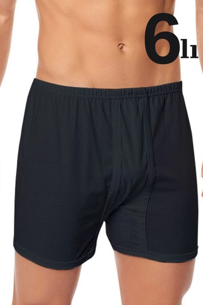 Erkek Siyah Paçalı Erkek Penye Boxer 6'lı Paket Arma Yıldız 1005 - 6 ADET