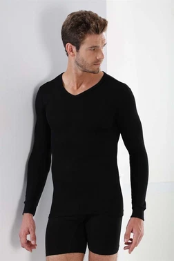 Arma Yıldız Erkek Siyah Ribana Uzun Kol V Yaka Badi Arma Yıldız 1127 - Alternatif Görünüm