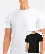 Erkek T-shirt Siyah & Beyaz Süprem ÖTS 1620 Beyaz detay görünüm