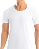 Erkek T-shirt Siyah & Beyaz Süprem ÖTS 1620 Beyaz farklı açı