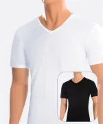 Erkek T-shirt Süprem %100 Pamuk ÖTS 1630 Siyah detay görünüm