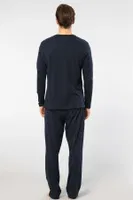 Lacivert Modal Uzun Kollu Erkek Pijama Takımı Cacharel 2237 Lacivert farklı açı