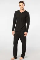Modal Siyah Uzun Kollu Erkek Pijama Takımı Cacharel 2237 Siyah
