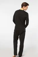 Modal Siyah Uzun Kollu Erkek Pijama Takımı Cacharel 2237 Siyah farklı açı