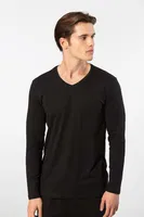 Modal Siyah Uzun Kollu Erkek Pijama Takımı Cacharel 2237 Siyah görsel 4