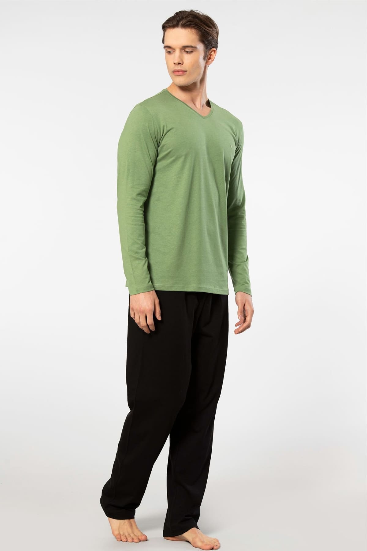 Modal Uzun Kollu Erkek Pijama Takımı Cacharel 2237