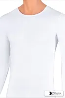 Erkek Uzun Kollu T-shirt Likralı %96 Pamuk ÖTS 1884 Beyaz