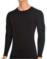 Erkek Uzun Kollu T-shirt Likralı %96 Pamuk ÖTS 1884 Siyah farklı açı