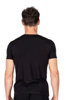 Erkek V Yaka Pamuklu Modal Esnek Rahat Kısa Kollu T-Shirt Fanila Özkan 11143 Siyah görsel 5