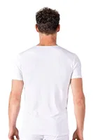 Erkek V Yaka Pamuklu Modal Esnek Rahat Kısa Kollu T-Shirt Fanila Özkan 11143 Beyaz detay görünüm