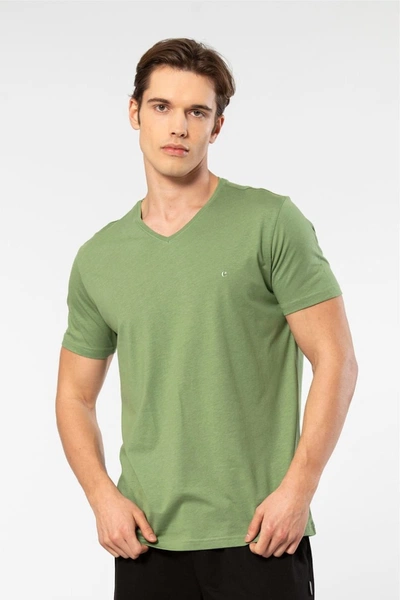 Kısa Kollu V Yaka Erkek T-shirt Cacharel 2170