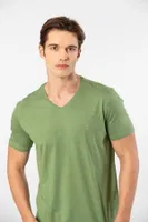 Kısa Kollu V Yaka Erkek T-shirt Cacharel 2170 Yeşil detay görünüm