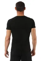 Erkek V Yaka Yarım Kol Pamuklu T-Shirt Fanila Özkan 0273 Siyah görsel 9