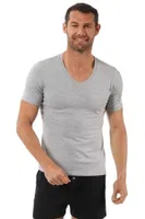 Erkek V Yaka Yarım Kol Pamuklu T-Shirt Fanila Özkan 0273 Gri görsel 4