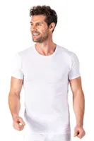 Erkek Yuvarlak Simit Yaka Pamuklu Modal T-Shirt Fanila Özkan 11144 Beyaz