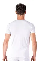 Erkek Yuvarlak Simit Yaka Pamuklu Modal T-Shirt Fanila Özkan 11144 Beyaz detay görünüm