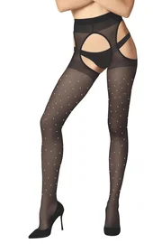 Daymod Fantazi Taşlı Bayan Külotlu Çarap Siyah Daymod D1121198