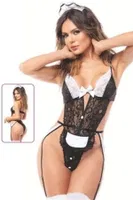 Fantezi Siyah Dantelli Hizmetçi Takım For Dreams 8473 Siyah farklı açı