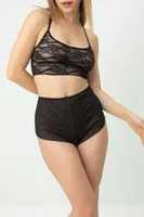 Fantezi Transparan Şortlu Bralet Takım DoReMi 002-001286 Siyah görsel 8