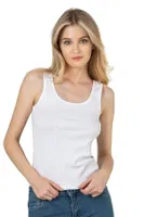 Fitilli Pamuklu Örme Kalın Askılı Kadın Atlet Özkan 26815  Beyaz görsel 9