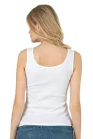 Fitilli Pamuklu Örme Kalın Askılı Kadın Atlet Özkan 26815  Beyaz görsel 8