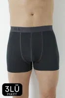 Füme Bambu Erkek Boxer 3lü Paket Arma Yıldız 1172 - 3 ADET Füme