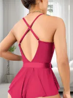 Fuşya Dantelli Kuşaklı Seksi Bodysit Lily Bianca 1027 Fuşya detay görünüm