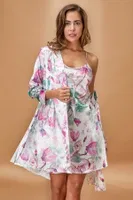 Fuşya Saten Kimono Takım Fuşya Nurteks 5354 Fuşya