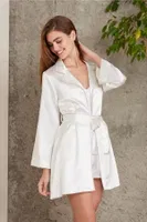 Gecelik Sabahlık Şortlu Saten 4Lü Çeyiz Seti Pierre Cardin 7200 görsel 4