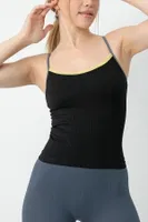 Gigotto Kadın Seamless Fitilli Atlet Miorre 001-001264 Siyah detay görünüm