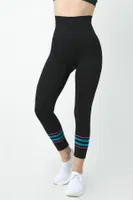 Gigotto Renkli Çizgili Seamless Yüksek Bel Spor Tayt Miorre 001-001224 Siyah farklı açı